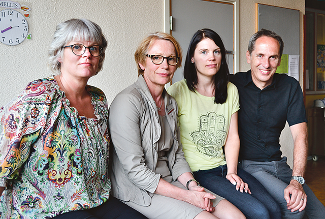 Ulrika Jeansson, Annica Ottosson, Martina Tranquist och Henrik Brolinson svarade på frågor kring det nya HVB-boendet.